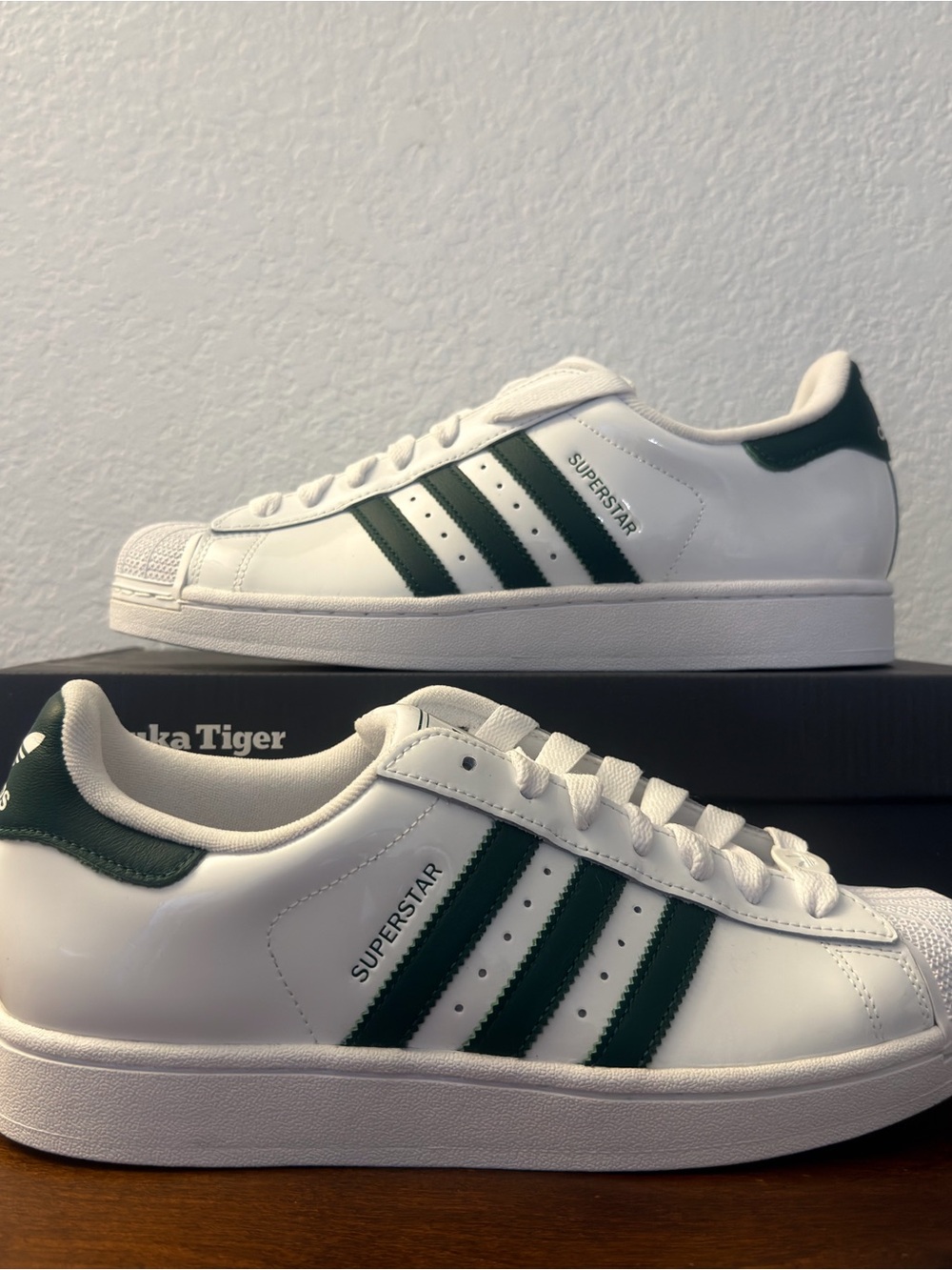 Adidas Superstar II 'White Collegiate Green' JR7314 Size 9.5